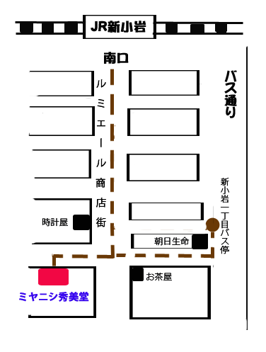 店への道順地図